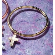 Bracelets Gold Bangle/Gold Plated Petal Cross