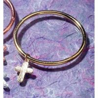 Bracelets Gold Bangle/Gold Plated Petal Cross