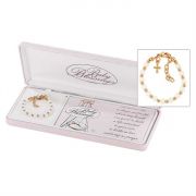 Bracelets Gold Plated Baby White/Heart/Cross w/Box