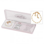 Bracelets Gold Plated Baby White/Heart/Cross w/Box
