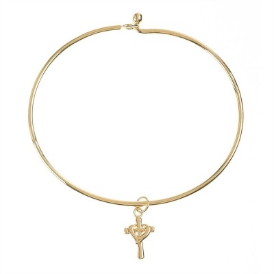 Bracelets Gold Plated Cross My Heart Bangle - 714611178583 - 73-4032P