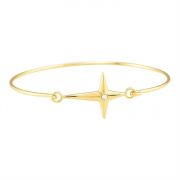 Bracelets Gold Plated Sideway Star Cross/Cubic Zirconia