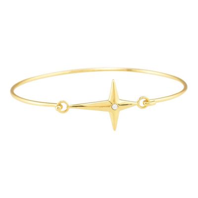 Bracelets Gold Plated Sideway Star Cross/Cubic Zirconia - 714611183020 - 73-3087P