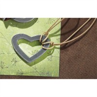 2pk -Bracelets Pewter Cutout Heart 7.5 Inch Natural (Pack of 2)