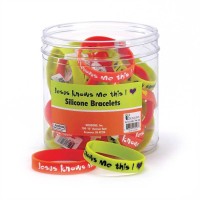 24pk -Bracelets Silicone Jesus Knows Me This (Pack of 24)