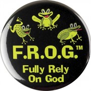 4pk -Button Metal F R O G Fully Rely On God Black Pack of 4