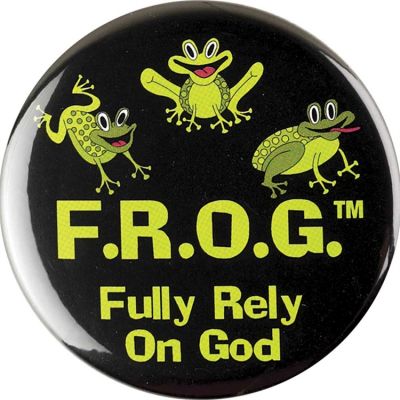 Button Metal F R O G Fully Rely On God Black Pack of 4 - 603799525282 - BD-202