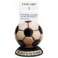 Calendar Holder Resin Soccer Ball Lord Is My Strength Pack of 2