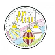 Christmas Ornament Joy to the World Colorful Blessing (Pack of 4)
