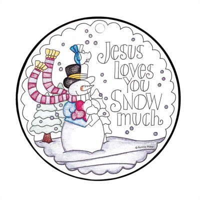Christmas Ornament MDF Colorful Blessing (4 Pack) - 603799249034 - CHOC-200