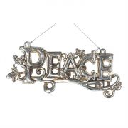Christmas Ornament Resin 2.5" Peace (Pack of 6)