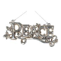 Christmas Ornament Resin 2.5" Peace (Pack of 6)