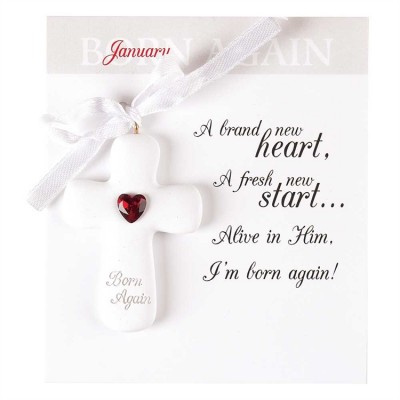 Christmas Ornament Resin Cross January (Pack of 2) - 603799591966 - ORNR-700 Christmas Ornament Resin Cross January (Pack of 2) - 603799591966 - ORNR-700