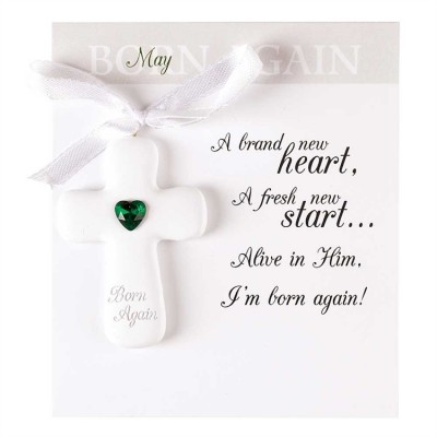 Christmas Ornament Resin Cross May Birthstone (Pack of 2) - 603799592000 - ORNR-704