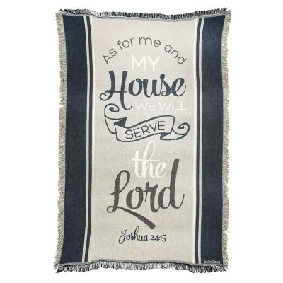 Cotton Throw Rug-48x60in. As For Me And My House - 603799580106 - FAB-956