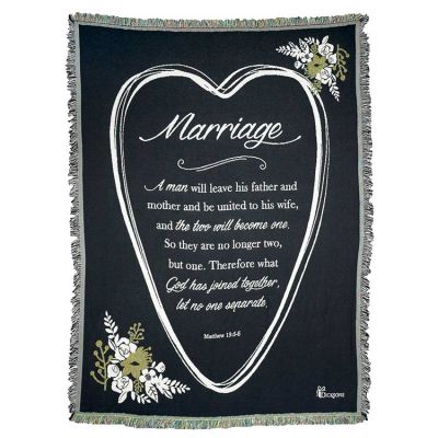 Cotton Throw Rug-48x68-Marriage The Two Will Become One - 603799583930 - FAB-3096