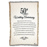 Cotton Throw Rug-48x68in. 50th Wedding Anniversary