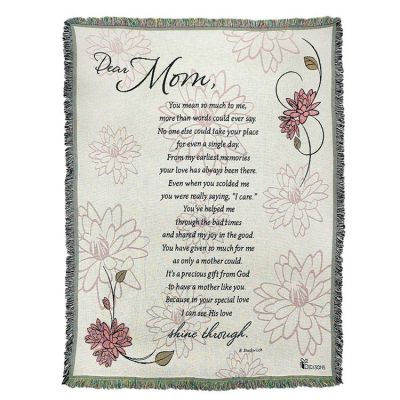 Cotton Throw Rug52x68 inch Dear Mom You Mean so Much to Me - 603799072311 - FAB-3100