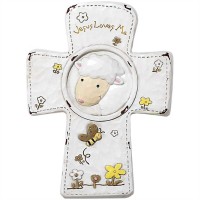 2pk -Cross Tabletop Resin 6in Lamb (Pack of 2)
