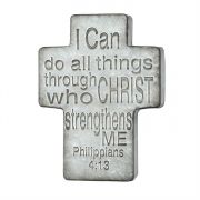 Cross Wall Metal 13 inches Height I Can Do All Things (Pack of 2)