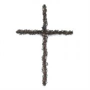 Cross Wall Metal Twisted 15" Height - Mahogany (Pack of 2)