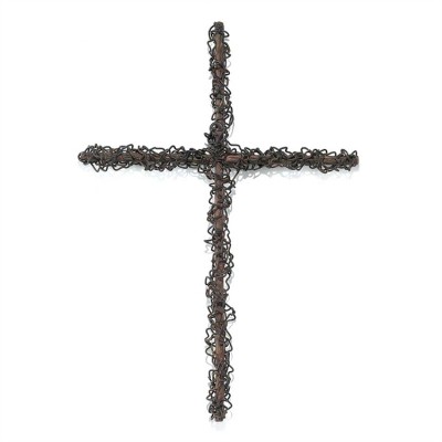 Cross Wall Metal Twisted 15" Height - Mahogany (Pack of 2) - 603799582100 - MWC-339