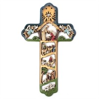 2pk -Cross Wall Resin 12 Inch Color (Pack of 2)