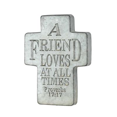 Cross Wall Tin A Friend Loves at all Times Proverbs 17:17 (Pack of 2) - 603799216753 - MWP-706