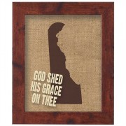 Delaware Jute Artwork On Silkscreened Glass, Dark Walnut Frame
