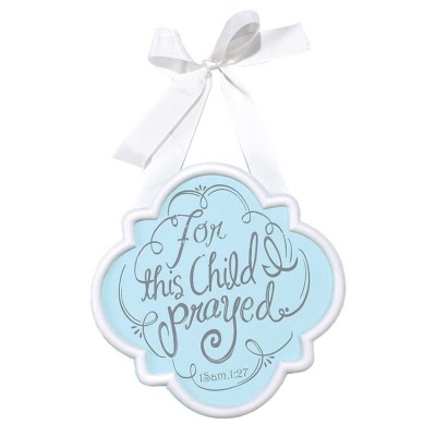 Door Sign MDF 8.75 Inch For This Child I Prayed Blue 2pk - 603799574341 - SGNDW-2