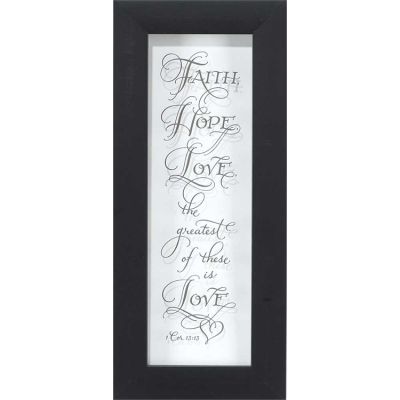 Faith, Hope, Love the Greatest 1 Corinthians 13:13, Framed Wall Art - 603799564083 - 20B-412-1025