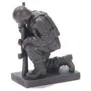 Figure Tabletop Resin 5in Soldier Duty Faith in God Pack of 2