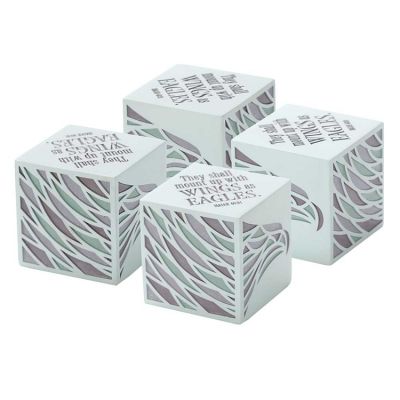 Figurine Cube Resin 2.25x2.25x2.25 Wings as Eagles (Pack of 3) - 603799581790 - CUBE-106