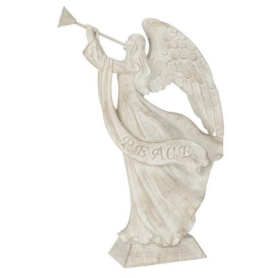 Figurine Resin 11.5" Angel Peace w/Horn - 603799590839 - CHANG-255