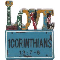 Figurine Resin 4 75 Inch Love 1 Corinthians 13:7-8, Pack of 3