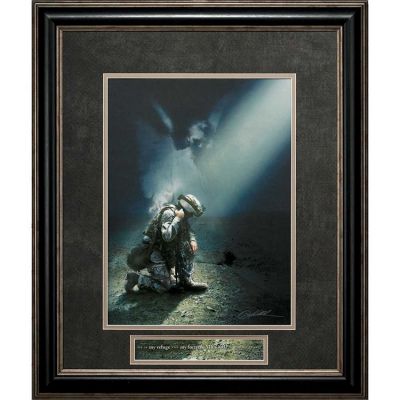 Framed Art Not Alone Soldier Kneeling and Praying - 603799374194 - 33P-1822-608