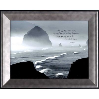 Framed Art The Lord is My Rock- Ocean Rocky Point - 603799580205 - 28S-1216-1112