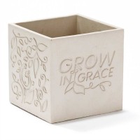 2pk -Garden Planter Cement Grow In Grace (Pack of 2) 2pk -Garden Planter Cement Grow In Grace (Pack of 2)