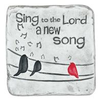 Garden Plaque Cement Sing to the Lord a New Song (Pack of 3)