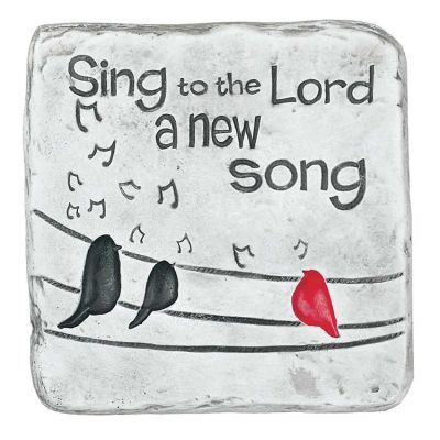 Garden Plaque Cement Sing to the Lord a New Song (Pack of 3) - 603799582780 - GRDNPLQ-2