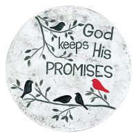 Garden Step Cement Gray Speckle God Keeps His Promises (Pack of 2)