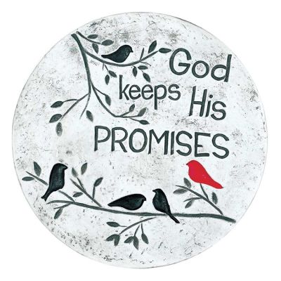 Garden Step Cement Gray Speckle God Keeps His Promises (Pack of 2) - 603799582766 - GRDNSS-5