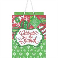 6pk -Gift Bags Medium Celebrate The Savior Pack of 6