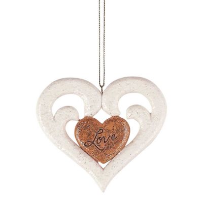 Glitter Heart W/gold Center 4 inch Figurine (Pack of 12) - 603799210430 - CHO-5024
