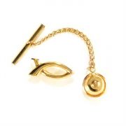 Gold Plated Open Fish Necktie Tac