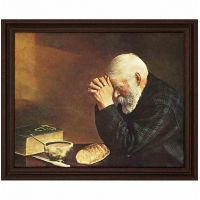 Grace Old Man Praying 20 x16in. Jack Garren Cherry Framed Art
