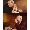 Gratitude & Grace 20x16 - Old Woman/Man Praying at Table  -  Mounted Print