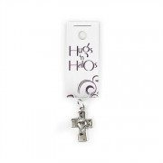 Hugs N Halos Charm Silver Plated Cross With Heart