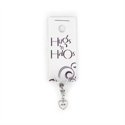 Hugs N Halos Charm Silver Plated Open Heart/Cross - 714611141877 - 35-5119