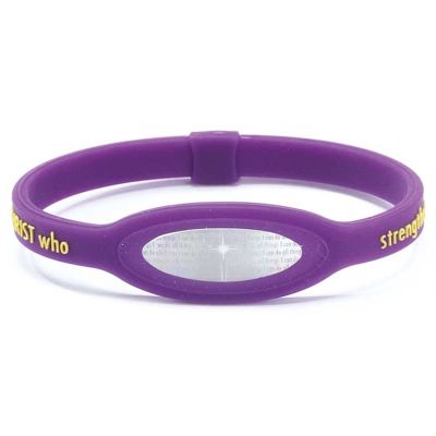 Ipower Silicone Bracelet Medium Purple I Can Pack of 4 - 603799428569 - JB-302